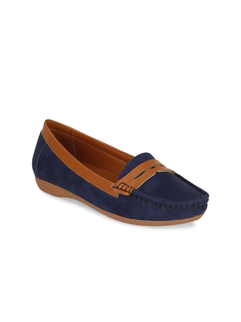 

ELLE Women Colourblocked Loafers Casual Shoes, Navy blue