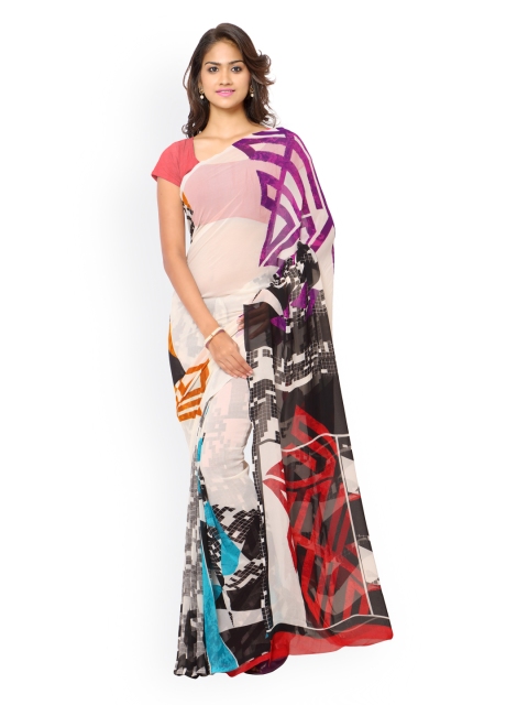 

Ligalz Multicoloured Georgette Geometric Print Saree, Multi