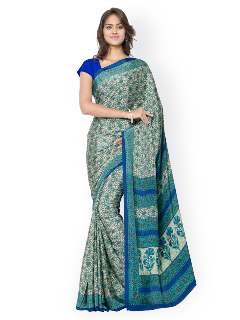 

Ligalz Beige Silk Crepe Printed Saree