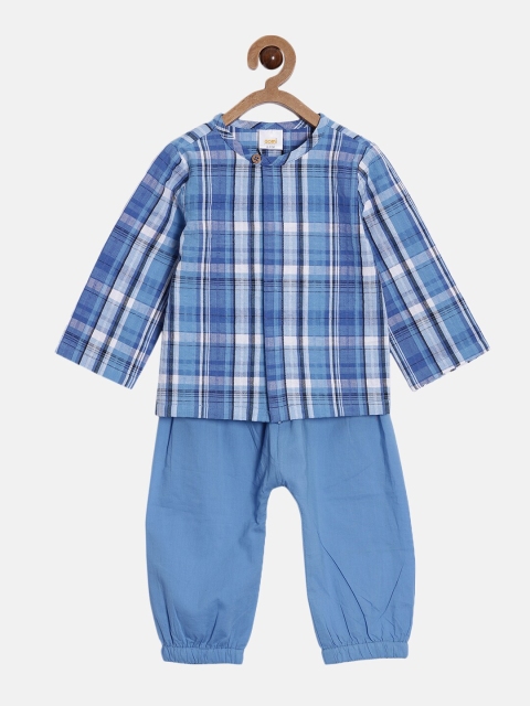 

Aomi Boys Blue & White Checked Top with Pyjamas