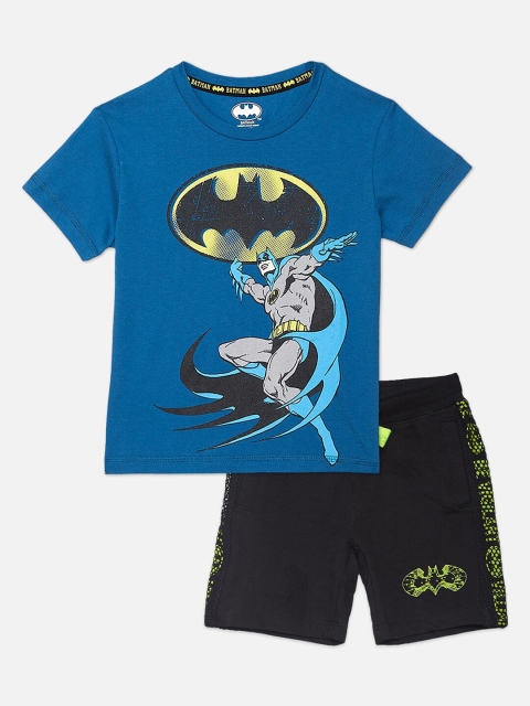 

Kids Ville Boys Multicoloured Batman Printed T-shirt with Shorts, Multi