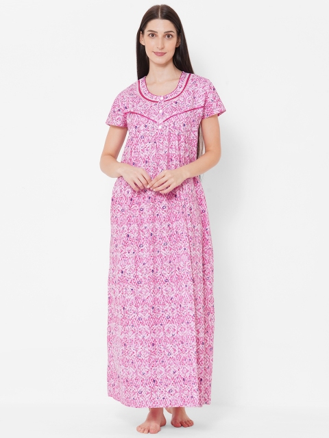 

Sweet Dreams Pink & White Printed Maxi Nightdress