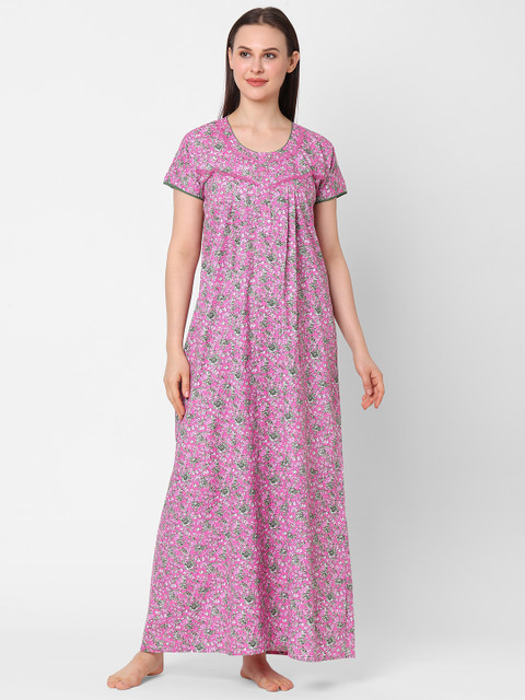 

Sweet Dreams Pink & Green Printed Maxi Nightdress