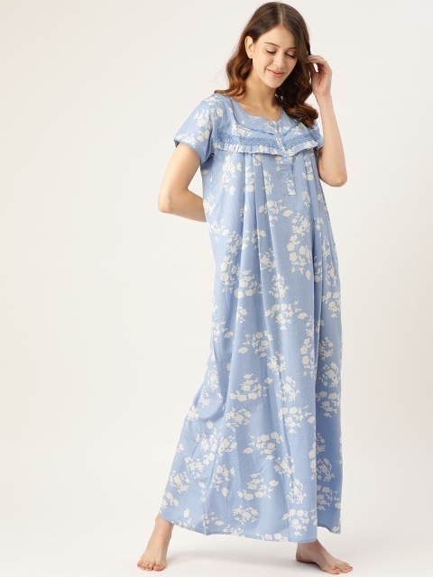 

Sweet Dreams Blue Printed Maxi Nightdress