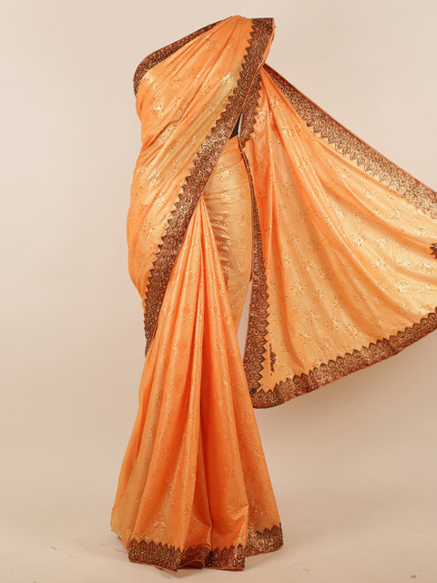 

Pothys Peach-Coloured Woven Design & Embellished Saree