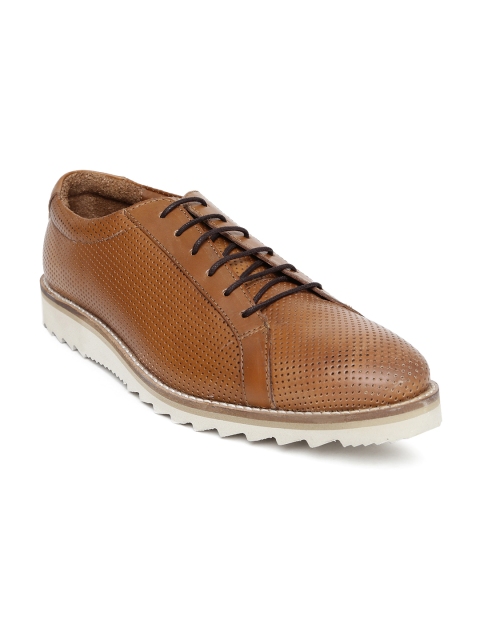 

Louis Philippe Men Brown Leather Perforated Casual Shoes