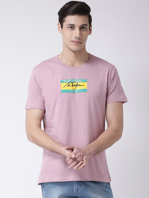 

Club York Men Mauve Printed Round Neck T-shirt