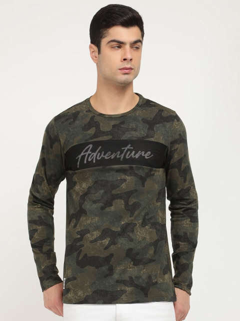 

V2 Value & Variety Men Green & Black Cotton Printed Round Neck T-shirt