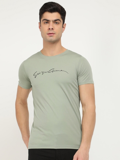 

V2 Value & Variety Men Green & Black Cotton Printed Round Neck T-shirt