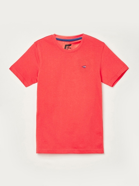 

Fame Forever by Lifestyle Boys Red Solid Cotton Round Neck T-shirt