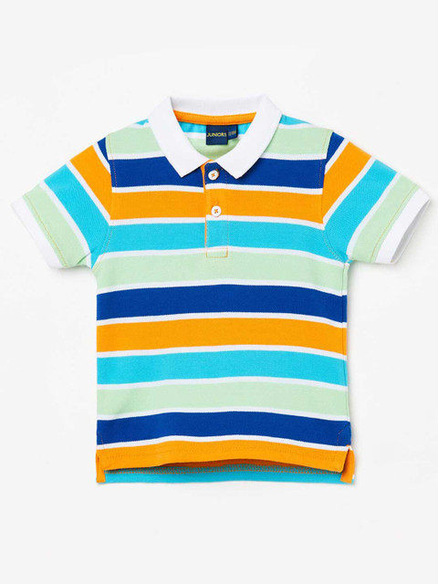 

Juniors by Lifestyle Boys Blue Striped Polo Collar T-shirt