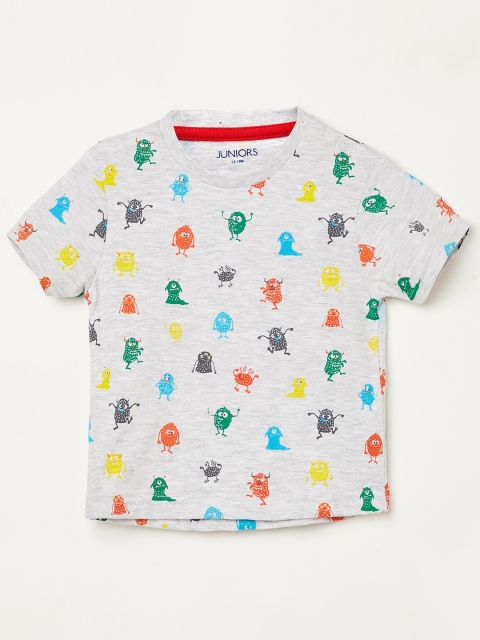 

Juniors by Lifestyle Boys Grey Melange Printed Round Neck T-shirt