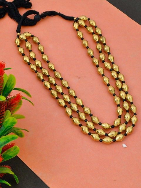 

Silvermerc Designs Gold-Toned & Black Brass Gold-Plated Antique Necklace
