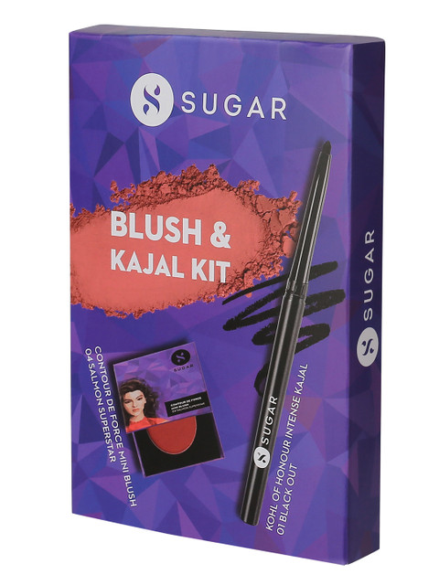 

SUGAR Kajal and Mini Blush - 04 Salmon Superstar- Gift Box, Multi