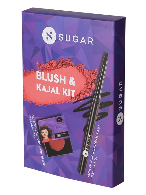 

SUGAR Kajal and Mini Blush - 01 Peach Peak- Gift Box, Multi