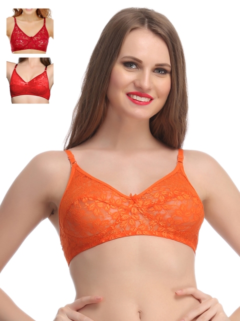 

Clovia Pack Of 3 Bra, Red