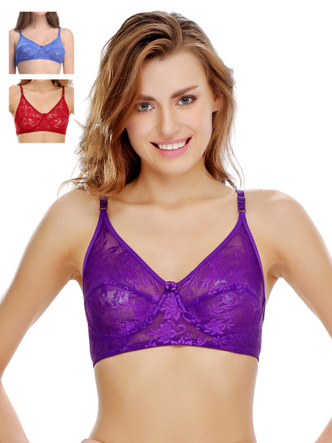 

Clovia Pack Of 3 Bra, Purple