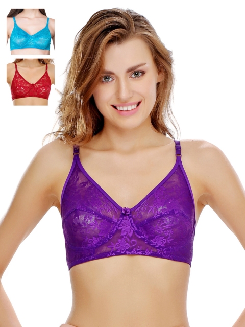 

Clovia Pack Of 3 Bra, Purple