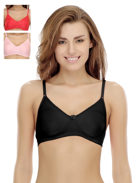 

Clovia Pack Of 3 Bra, Red