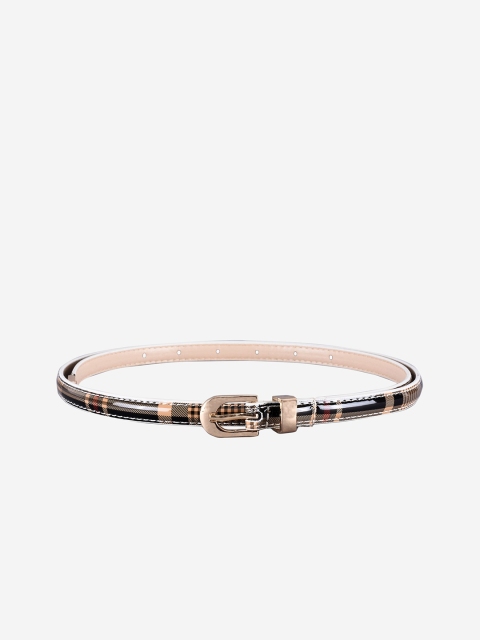 

BuckleUp Women Black & Brown Striped Belt