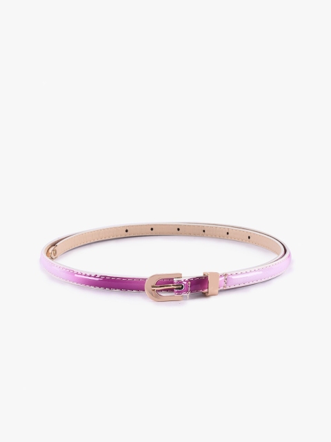 

BuckleUp Women Pink Solid Slim Belt