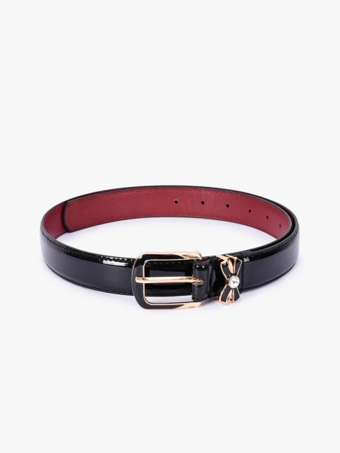 

BuckleUp Women Black & Gold-Toned Solid Belt