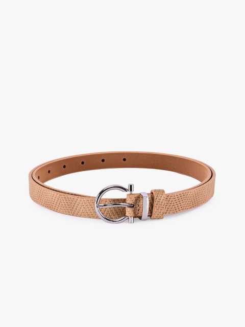 

BuckleUp Women Tan Brown Textured Belt