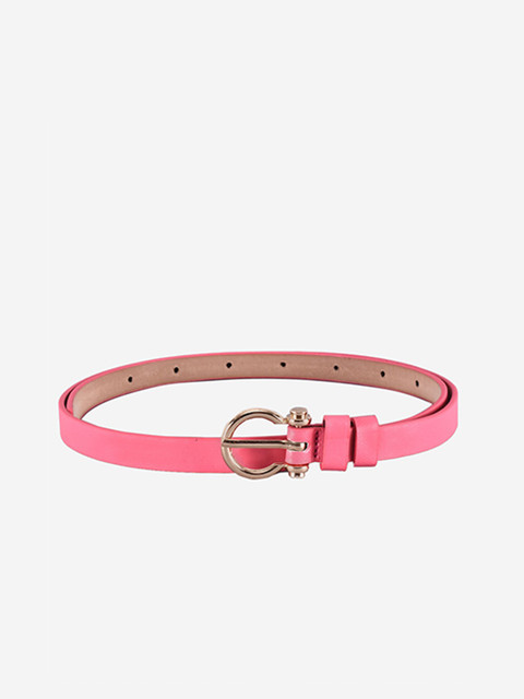 

BuckleUp Women Pink & Gold-Toned Solid Belt