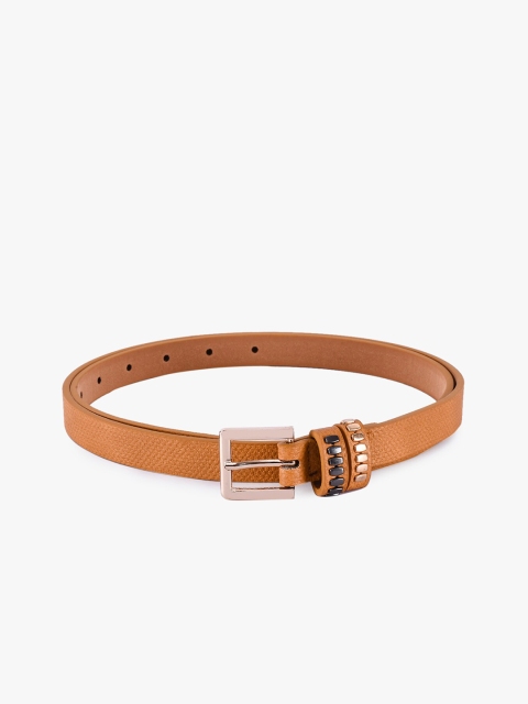 

BuckleUp Women Tan Brown Textured Belt