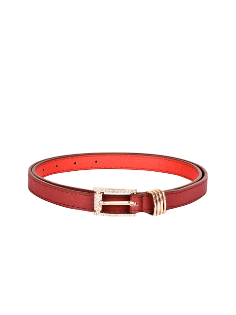 

BuckleUp Women Maroon Embellished Belt
