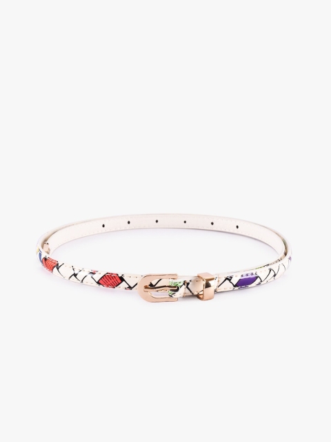 

BuckleUp Women White & Red Printed Belt