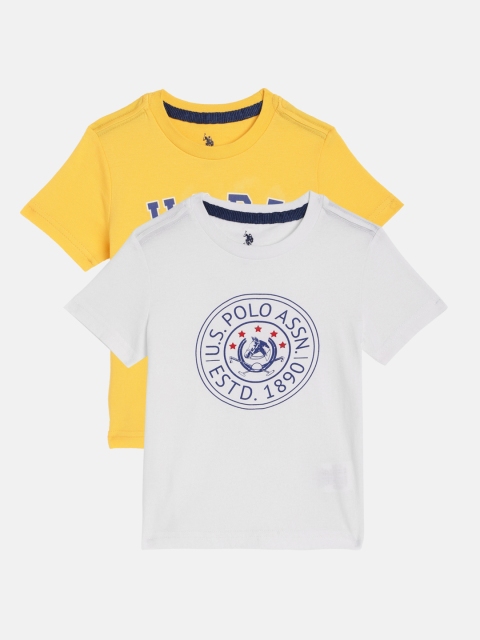 

U S Polo Assn Kids Boys Assorted Pack of 2 Pure Cotton Printed T-shirts