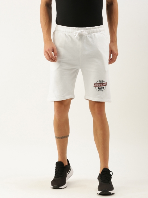 

Difference of Opinion Men Off White Typography Printed Mid-Rise Regular Shorts