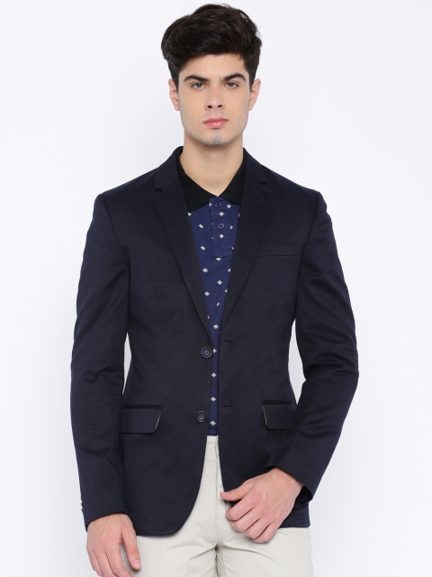 

Mast & Harbour Navy Slim Fit Single-Breasted Casual Blazer, Navy blue