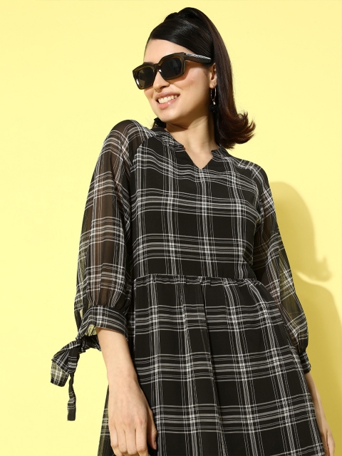 

Globus Women Navy Blue Summer Checked Dress