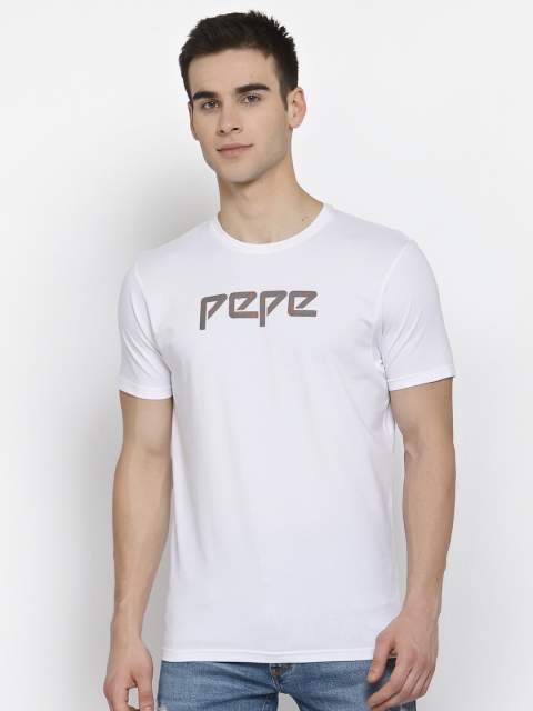 

Pepe Jeans Men White Printed Round Neck T-shirt