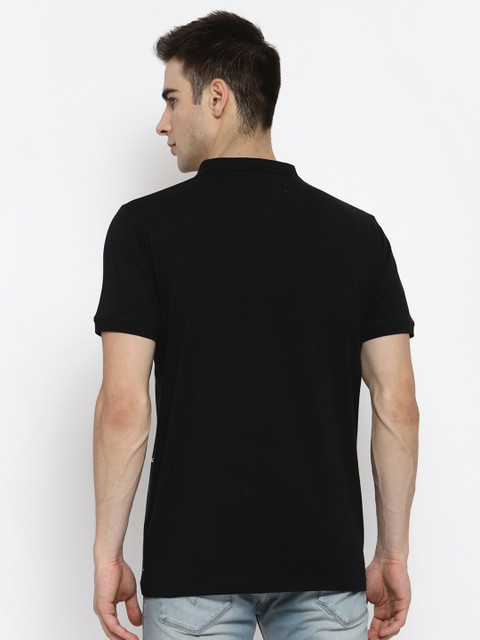 

Pepe Jeans Men Black Striped Polo Collar T-shirt