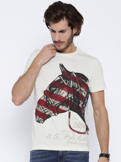 

U.S. Polo Assn. Denim Co. Off-White Printed T-Shirt