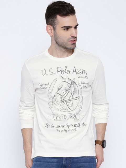 

U.S. Polo Assn. Denim Co. White Printed T-shirt