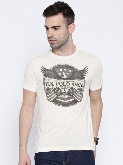 

U.S. Polo Assn. Denim Co. Off-White Printed T-Shirt