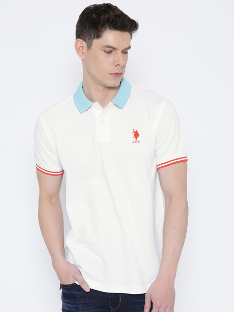 

U.S. Polo Assn. White Polo Pure Cotton T-shirt