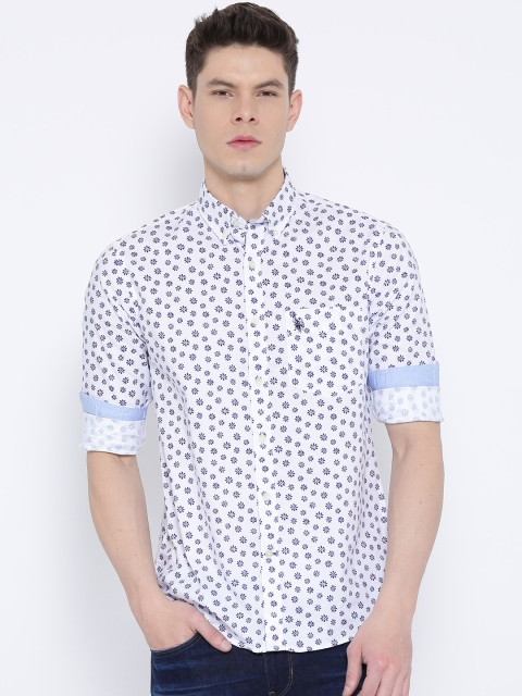 

U.S. Polo Assn. White Printed Tailored Fit Casual Shirt