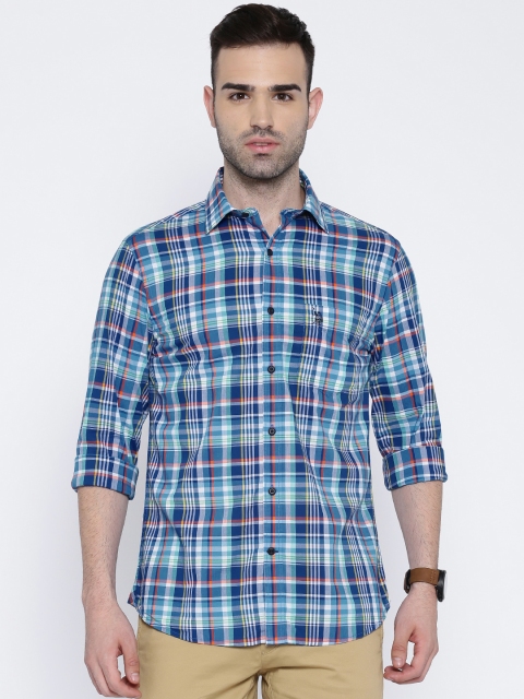

U.S. Polo Assn. Blue Checked Tailored Fit Casual Shirt