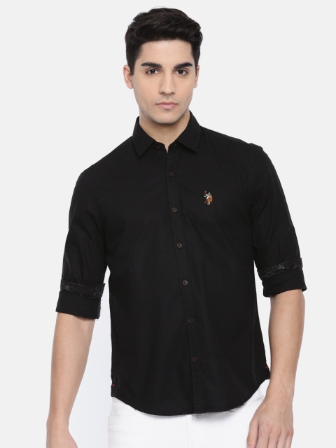 

U.S. Polo Assn. Denim Co. Men Black Regular Fit Solid Casual Shirt