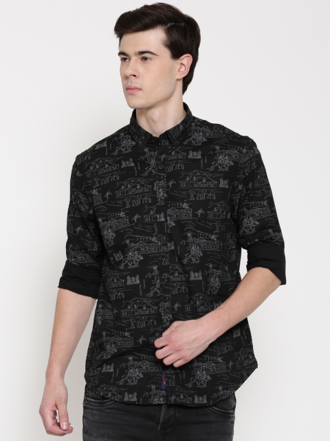 

U.S. Polo Assn. Denim Co. Men Black Regular Fit Printed Casual Shirt