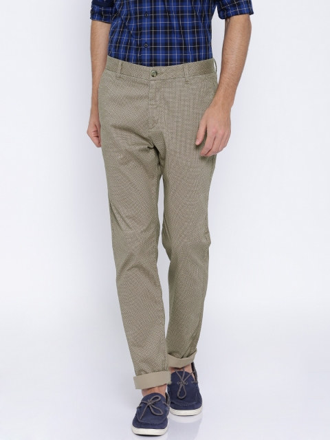 

U.S. Polo Assn. Khaki Slim Fit Printed Trousers