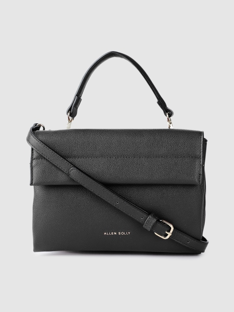 

Allen Solly Black Solid Structured Handheld Bag