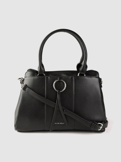

Allen Solly Black Solid Structured Handheld Bag