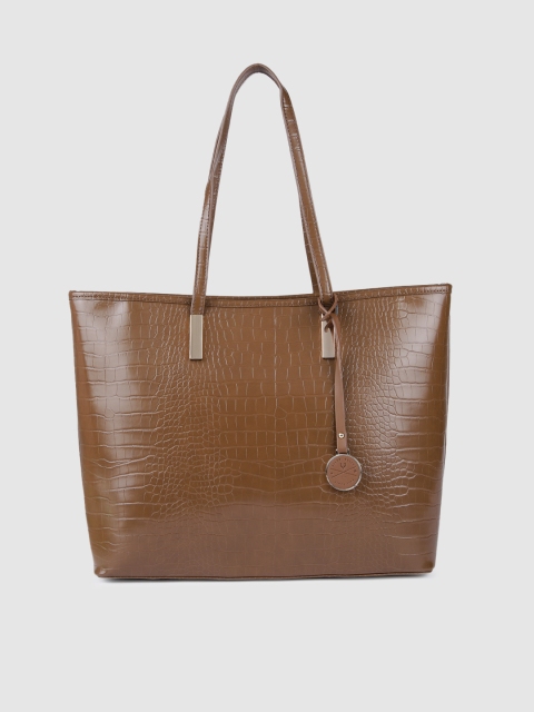 

Allen Solly Brown Animal Textured Structured Shoulder Bag