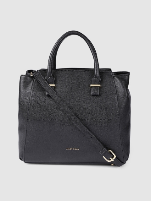 

Allen Solly Black Solid Structured Handheld Bag